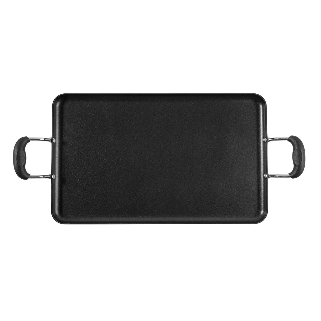 Met Lux Aluminum Double Burner Griddle - Non-Stick, with Bakelite Handles - 19" x 11 3/4" - 1 count box