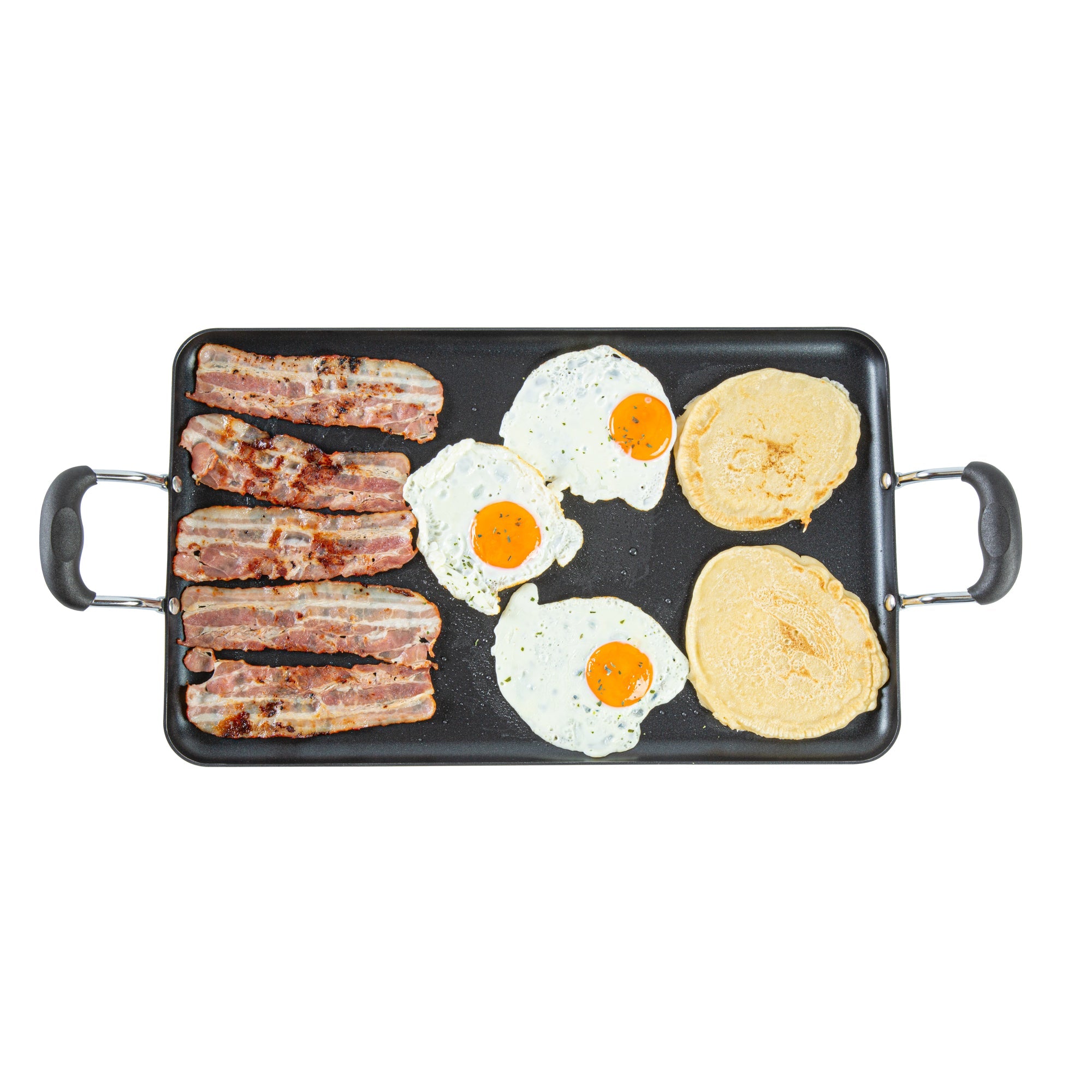 Met Lux Aluminum Double Burner Griddle - Non-Stick, with Bakelite Handles - 19" x 11 3/4" - 1 count box