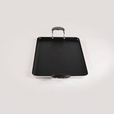 Met Lux Aluminum Double Burner Griddle - Non-Stick, with Bakelite Handles - 19" x 11 3/4" - 10 count box