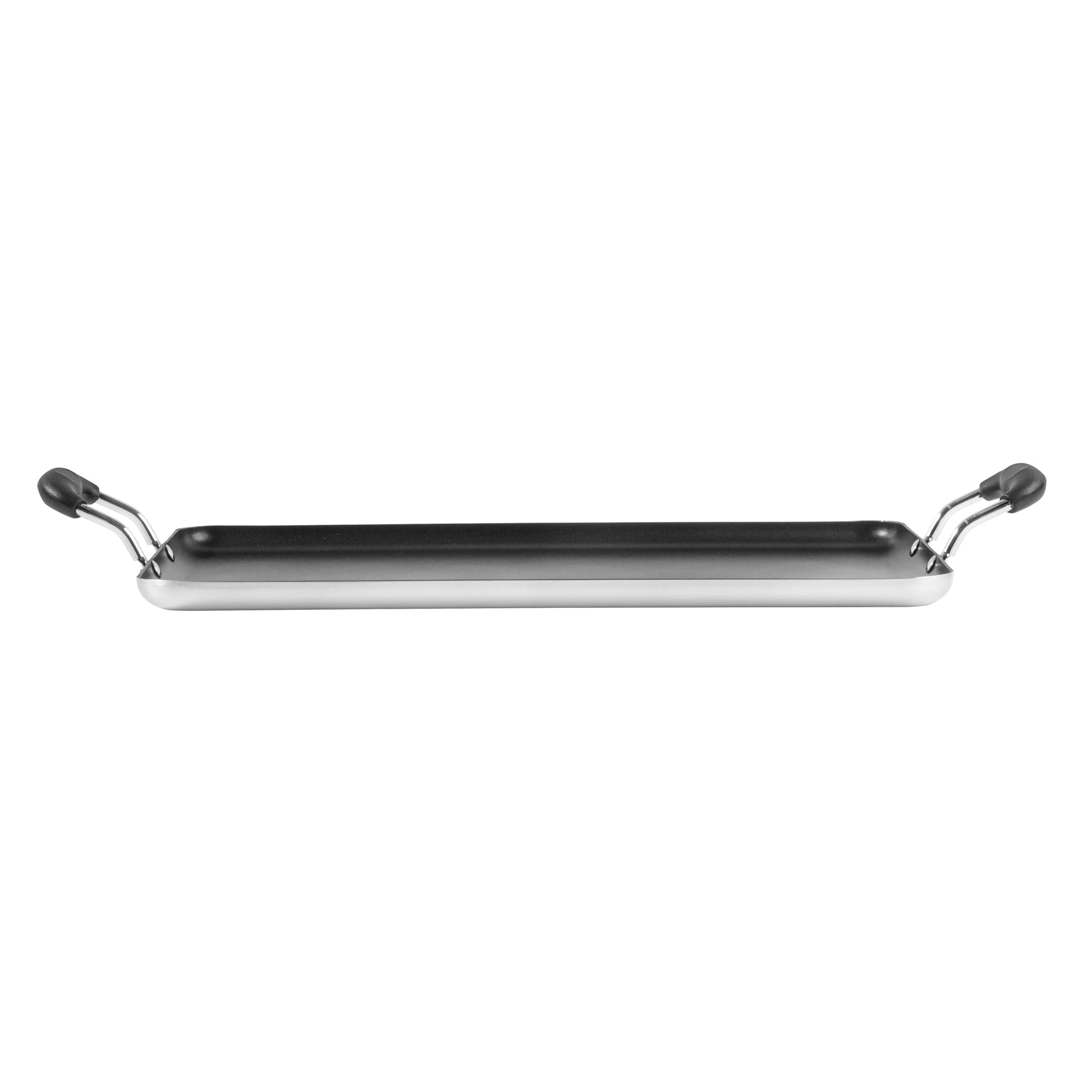 Met Lux Aluminum Double Burner Griddle - Non-Stick, with Bakelite Handles - 19" x 11 3/4" - 10 count box