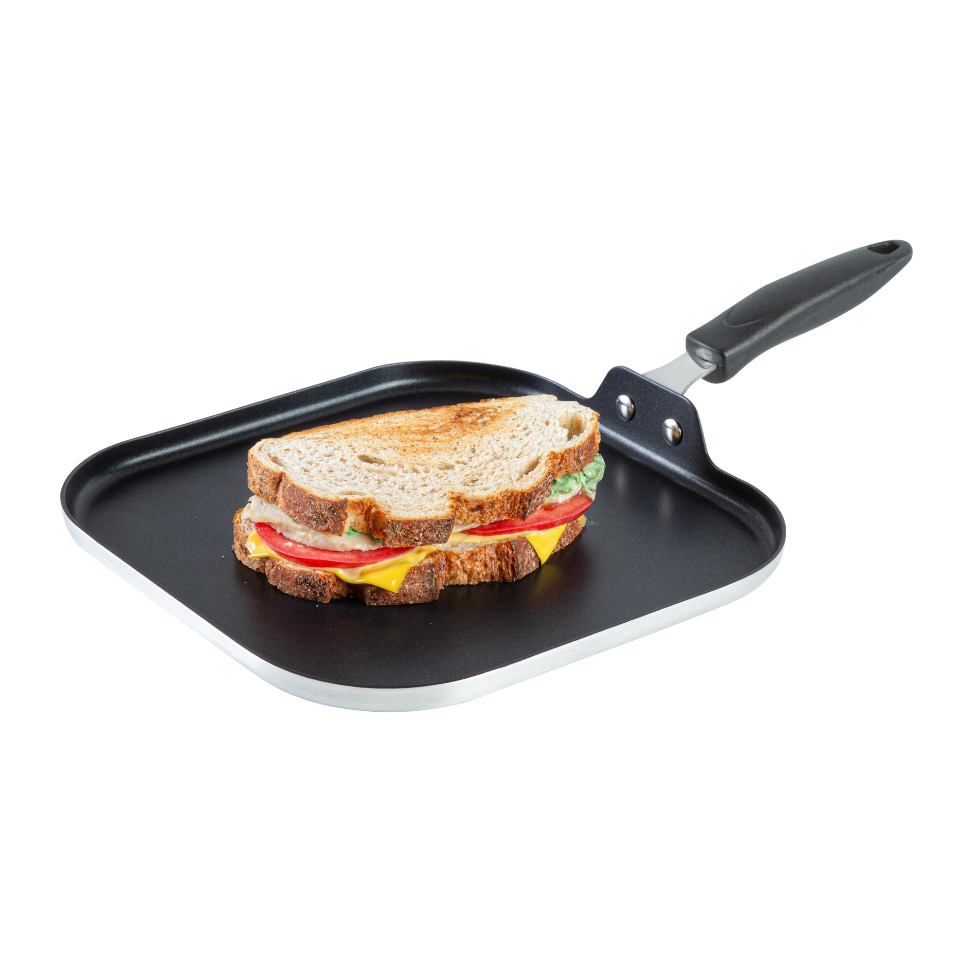 Met Lux Square Aluminum Griddle - Non-Stick, with Bakelite Handles - 11" - 1 count box