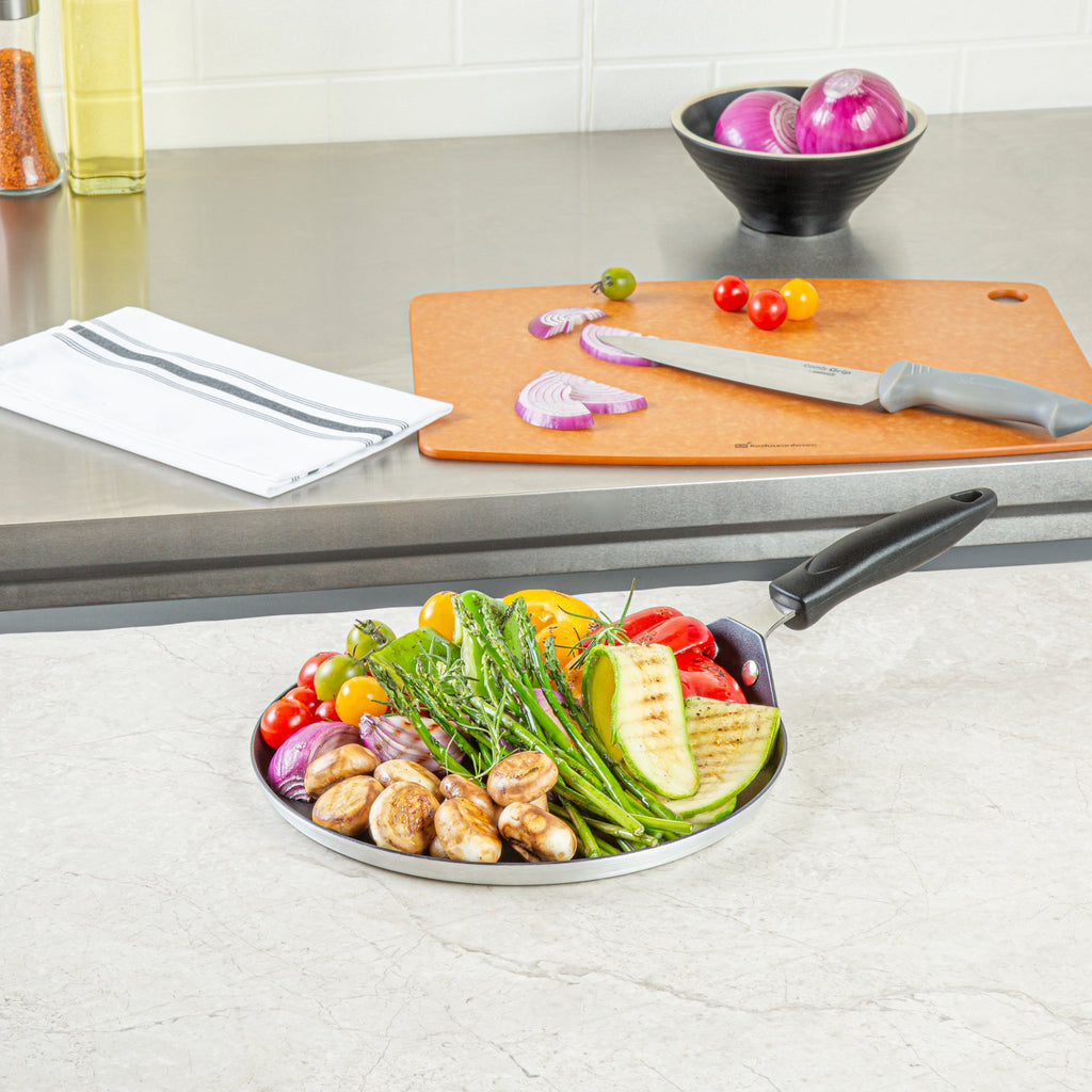 Met Lux Round Aluminum Griddle - Non-Stick, with Bakelite Handles - 10" - 1 count box