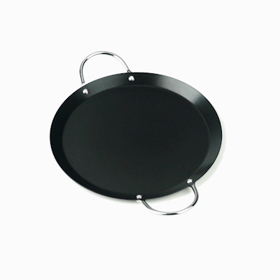 Met Lux Round Carbon Steel Griddle - Non-Stick, with Chrome Handles - 9" - 1 count box
