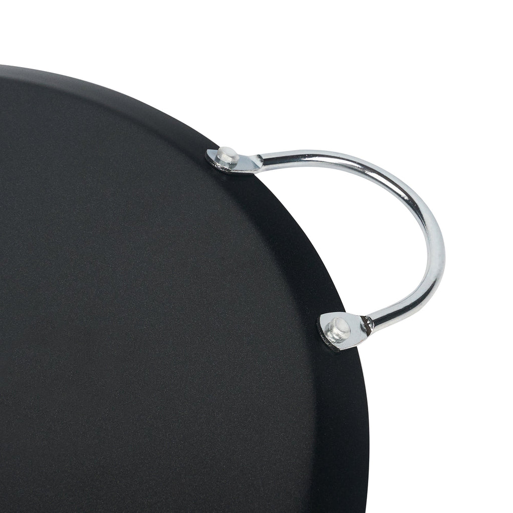 Met Lux Round Carbon Steel Griddle - Non-Stick, with Chrome Handles - 11" - 1 count box