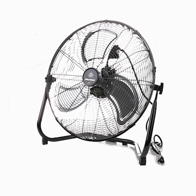 Wind Blade 3-Speed Industrial Floor Fan - Tilt Head, 1/6 HP, 4,750 CFM - 20" - 1 count box