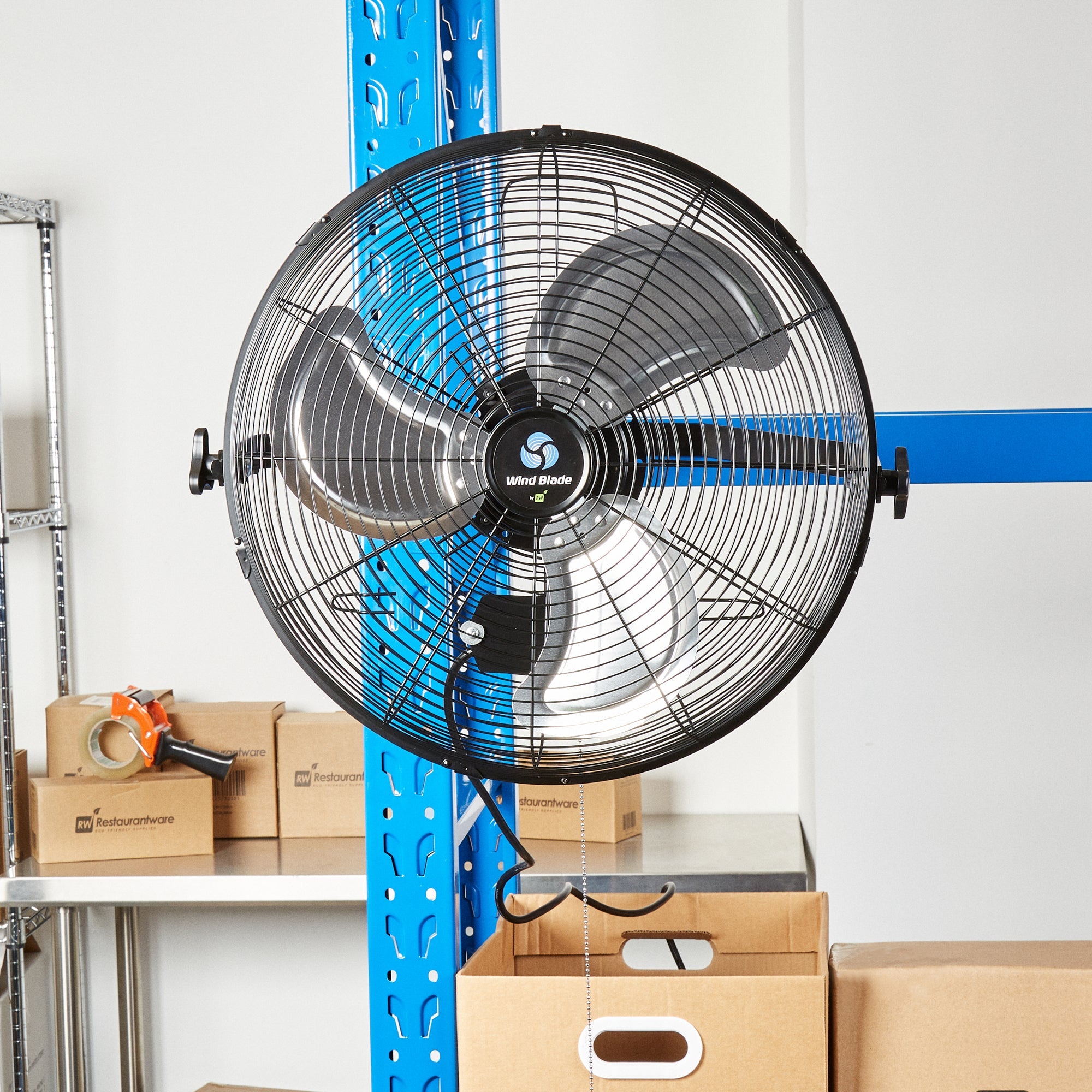 Wind Blade 3-Speed Industrial Wall-Mount Fan - Tilt Head, 1/7 HP, 4,020 CFM - 18" - 1 count box