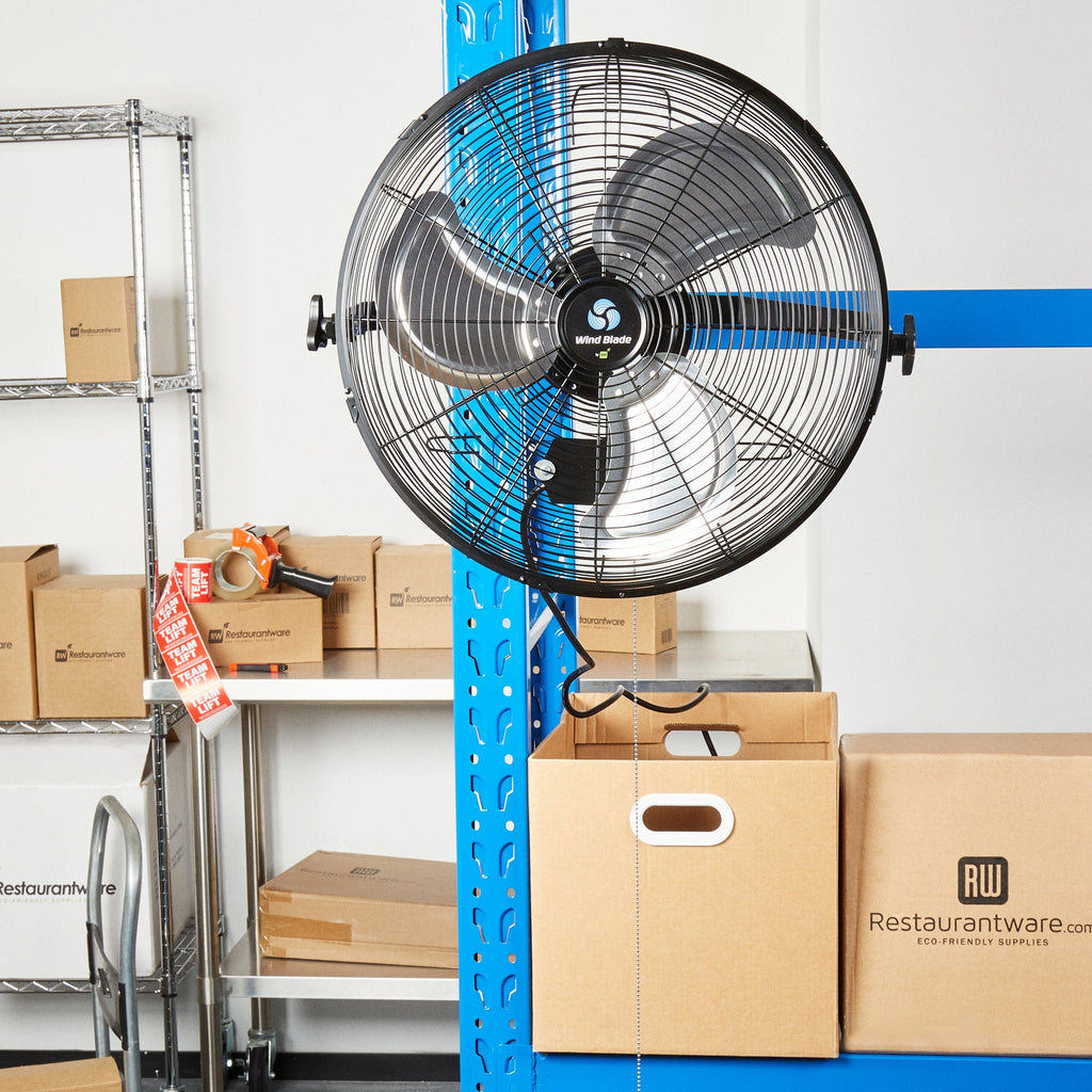 Wind Blade 3-Speed Industrial Wall-Mount Fan - Tilt Head, 1/7 HP, 4,020 CFM - 18" - 1 count box