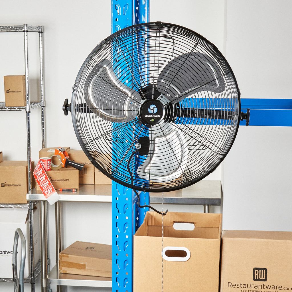 Wind Blade 3-Speed Industrial Wall-Mount Fan - Tilt Head, 1/6 HP, 4,650 CFM - 20" - 1 count box