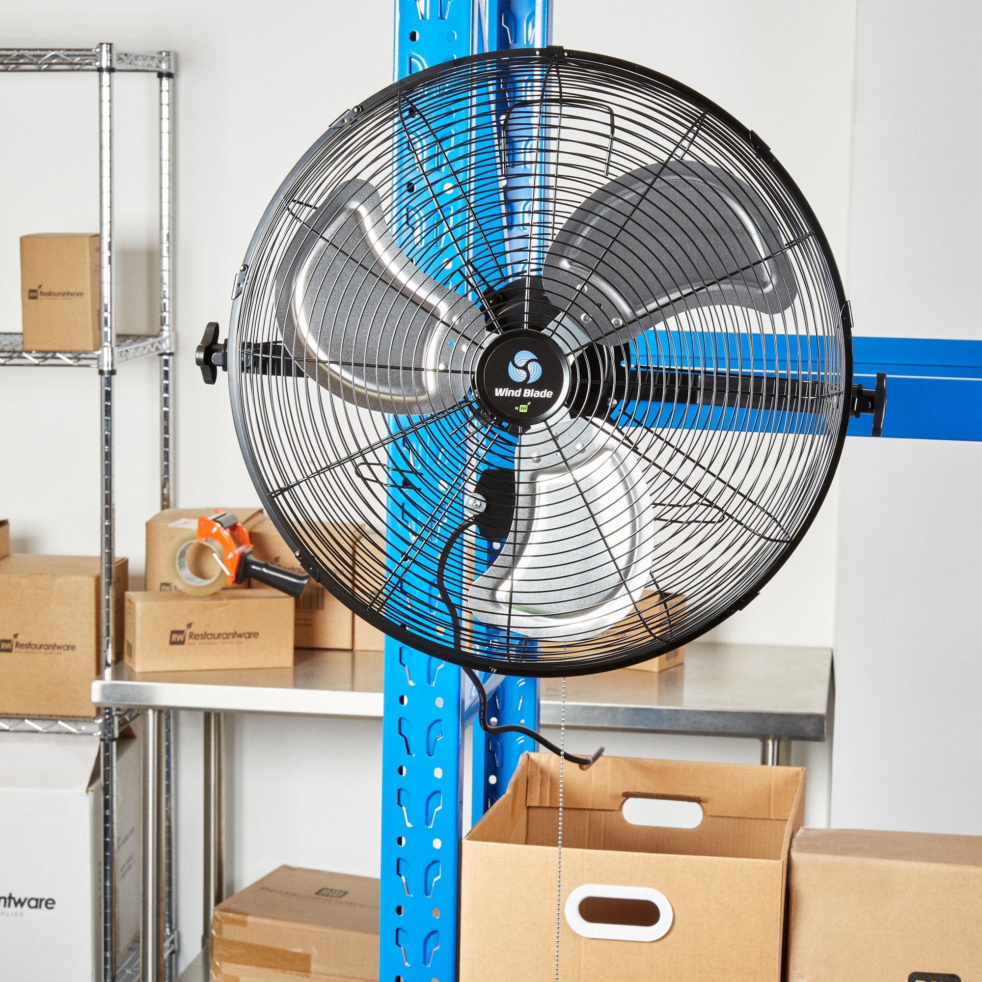 Wind Blade 3-Speed Industrial Wall-Mount Fan - Tilt Head, 1/6 HP, 4,650 CFM - 20" - 1 count box