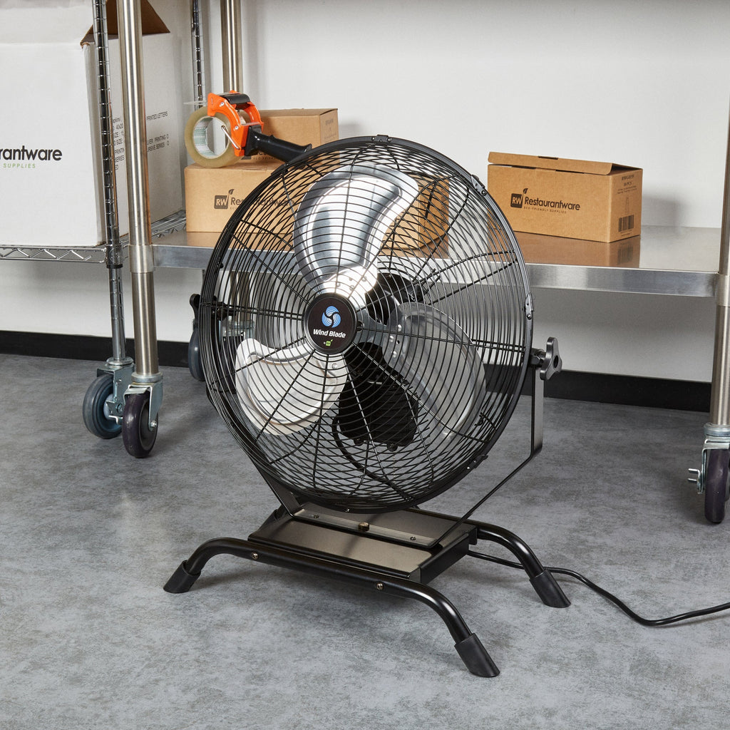 Wind Blade 3-Speed Industrial Floor / Wall-Mount Fan - Tilt Head, 1/7 HP, 4,020 CFM - 18" - 1 count box