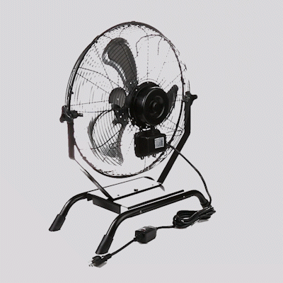 Wind Blade 3-Speed Industrial Floor / Wall-Mount Fan - Tilt Head, 1/7 HP, 4,020 CFM - 18" - 1 count box
