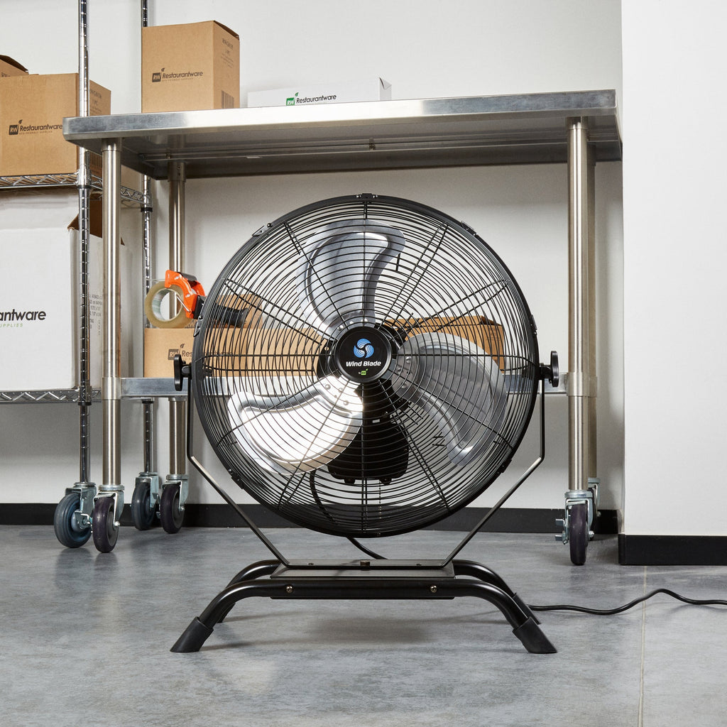 Wind Blade 3-Speed Industrial Floor / Wall-Mount Fan - Tilt Head, 1/7 HP, 4,020 CFM - 18" - 1 count box