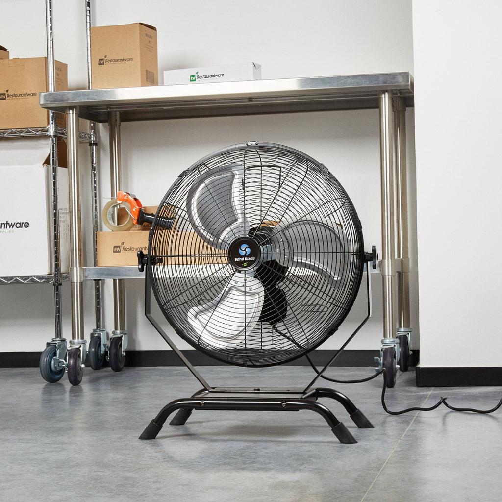 Wind Blade 3-Speed Industrial Floor / Wall-Mount Fan - Tilt Head, 1/6 HP, 4,650 CFM - 20" - 1 count box