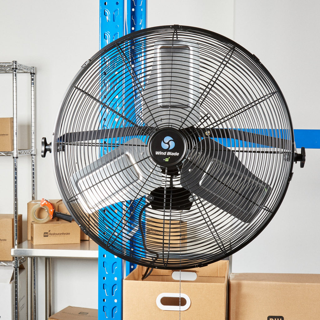 Wind Blade 3-Speed Industrial Wall-Mount Fan - Tilt Head, 1/3 HP, 6,250 CFM - 24" - 1 count box