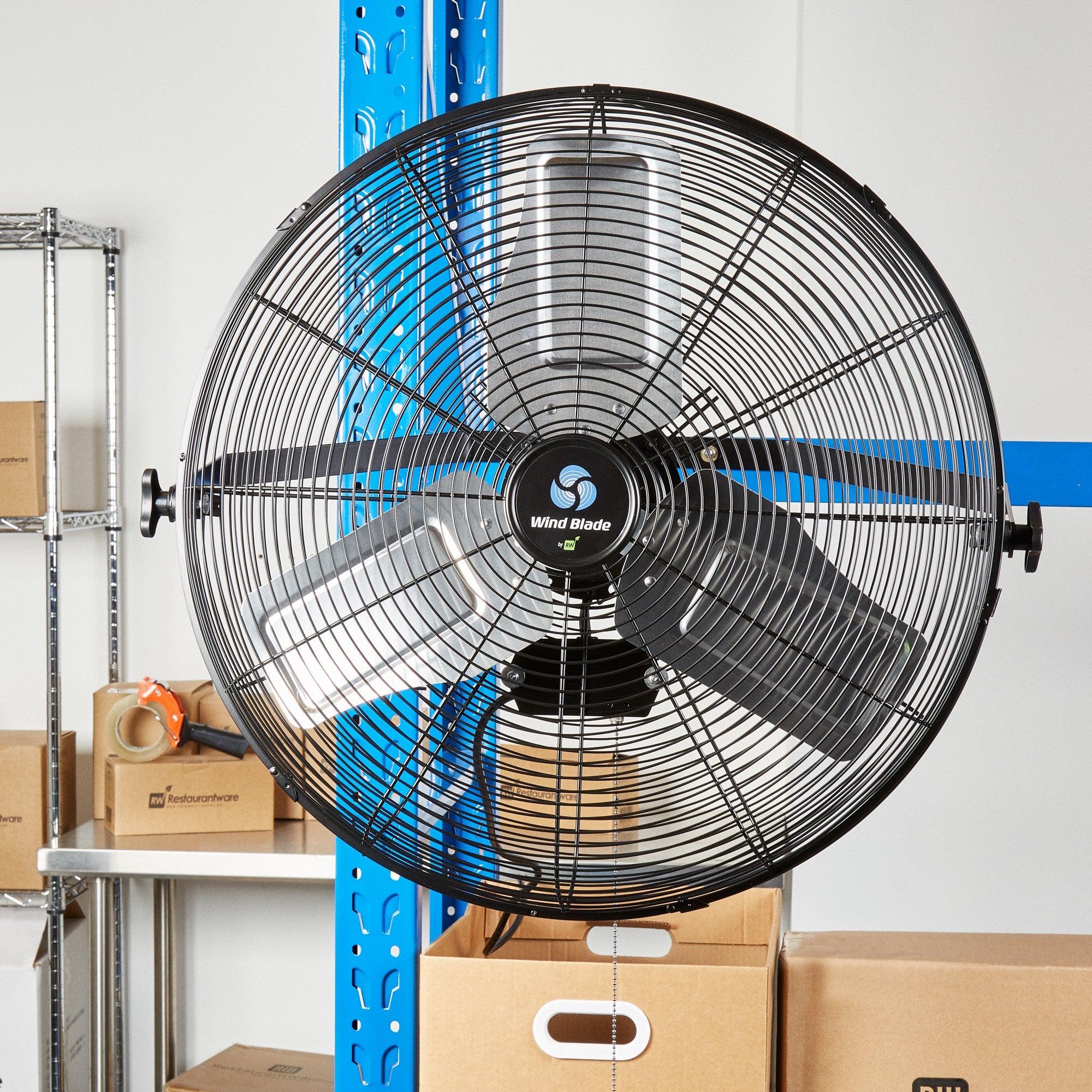 Wind Blade 3-Speed Industrial Wall-Mount Fan - Tilt Head, 1/3 HP, 6,250 CFM - 24" - 1 count box