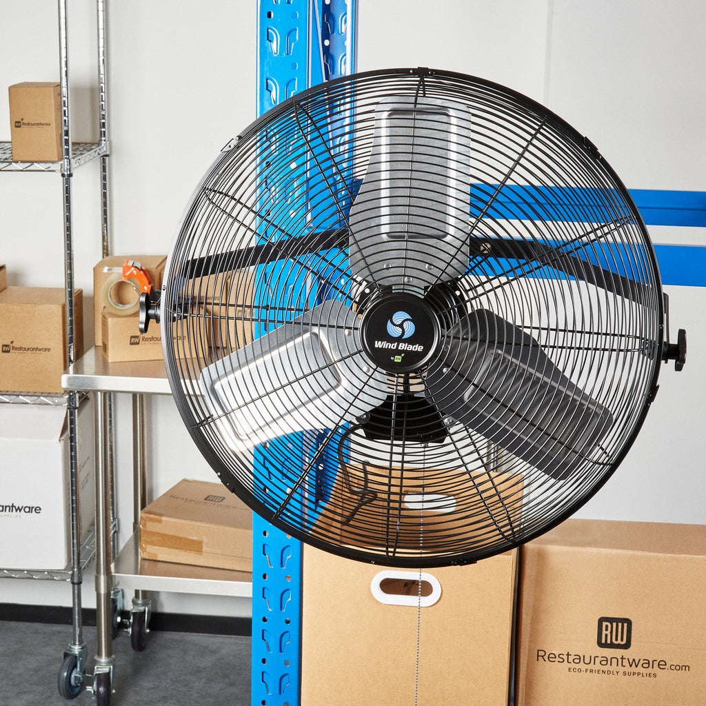 Wind Blade 3-Speed Industrial Wall-Mount Fan - Tilt Head, 1/3 HP, 6,250 CFM - 24" - 1 count box