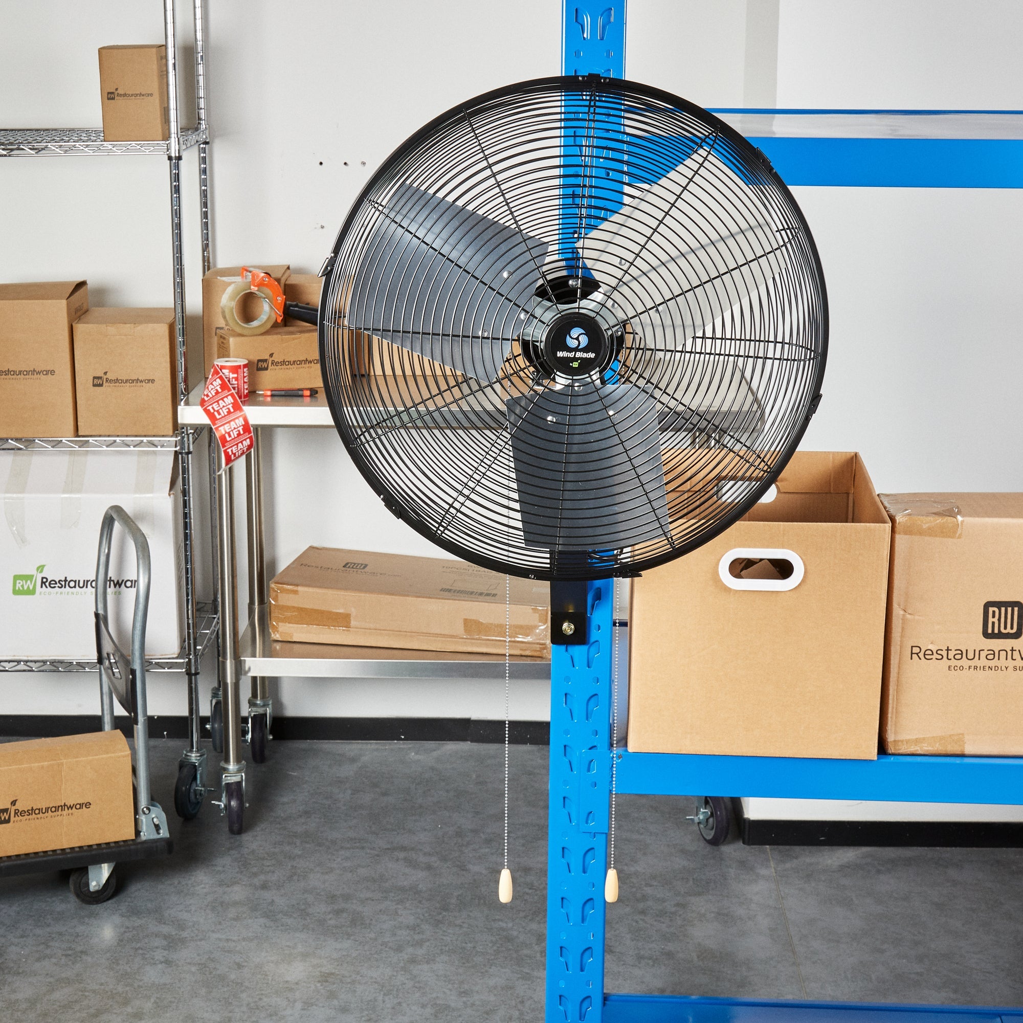 Wind Blade 3-Speed Oscillating Industrial Wall-Mount Fan - Tilt Head, 1/6 HP, 5,250 CFM - 20" - 1 count box