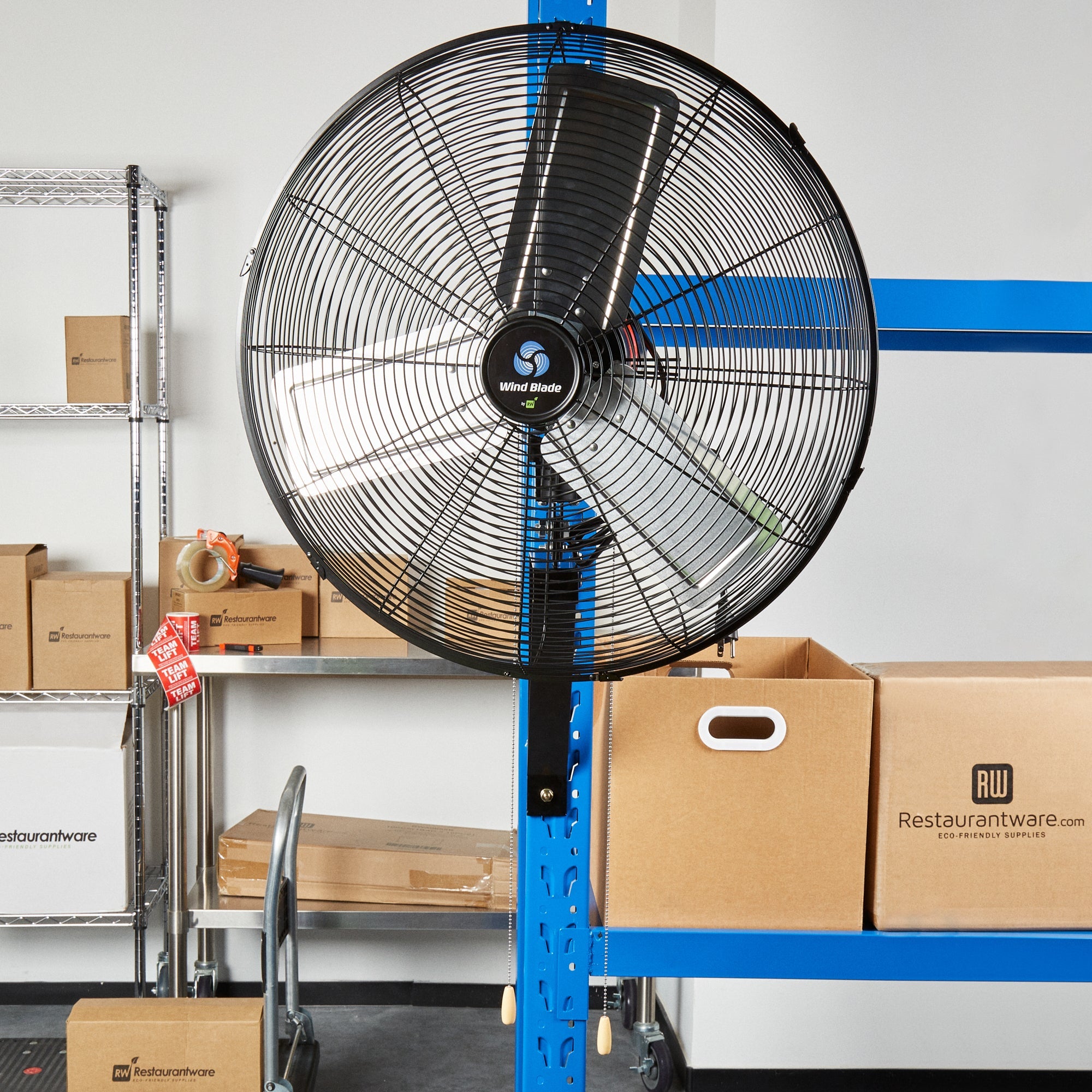 Wind Blade 3-Speed Oscillating Industrial Wall-Mount Fan - Tilt Head, 1/4 HP, 6,550 CFM - 24" - 1 count box