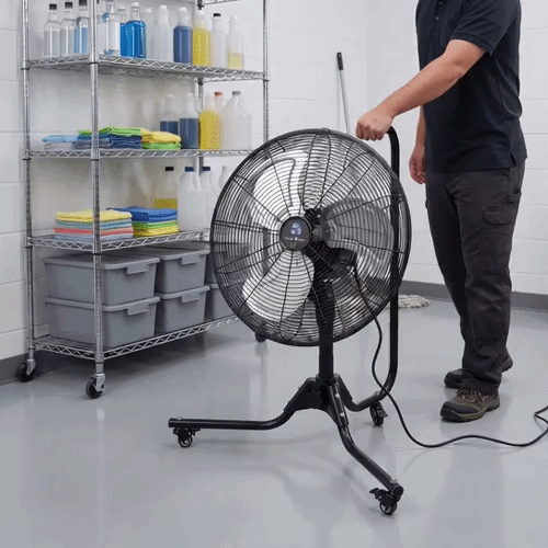 Wind Blade 3-Speed Portable Industrial Floor Fan - Tilt Head, 1/7 HP, 3,900 CFM - 18" - 1 count box
