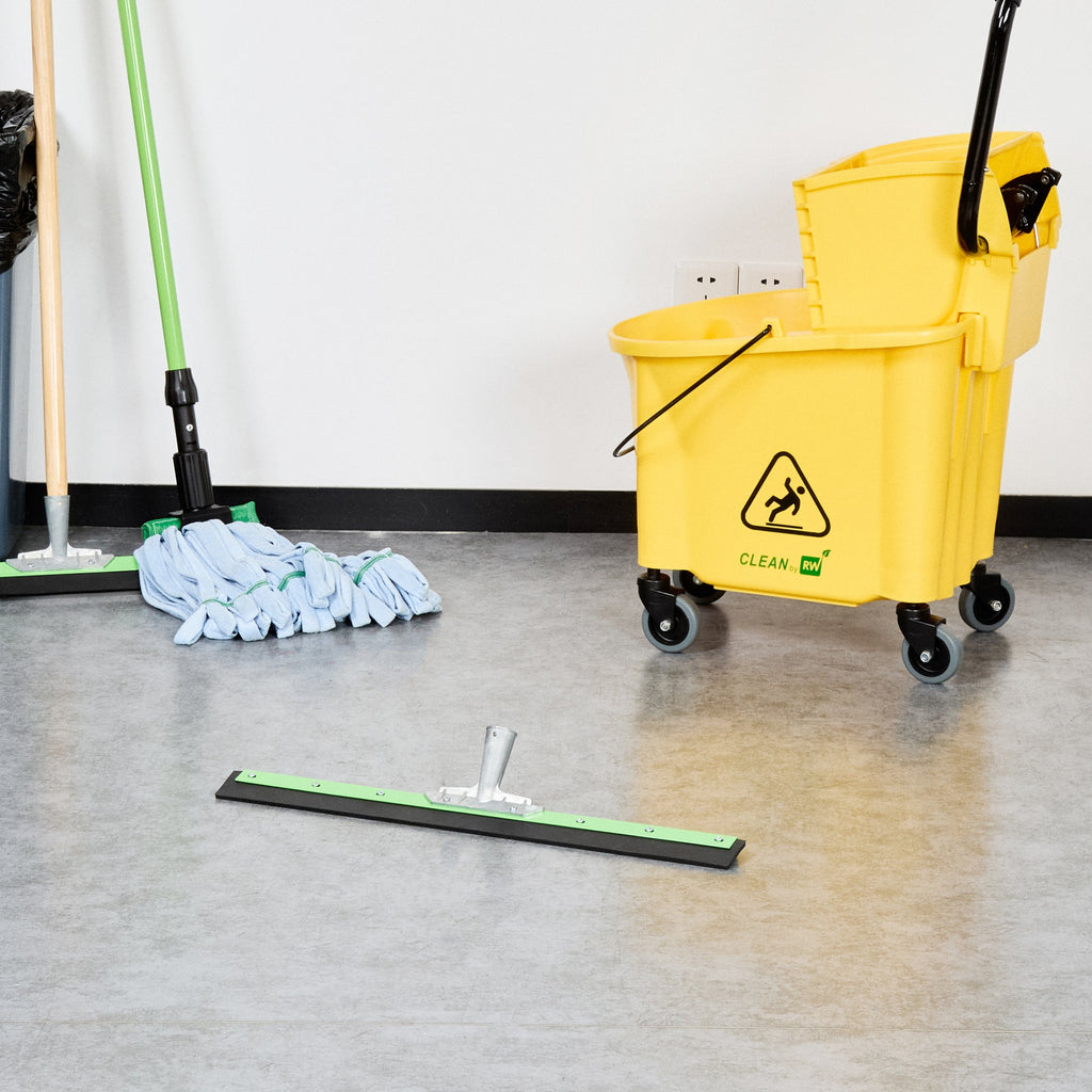 Clean Tek Professional Green Steel Heavy-Duty Floor Squeegee - 24" - 1 count box