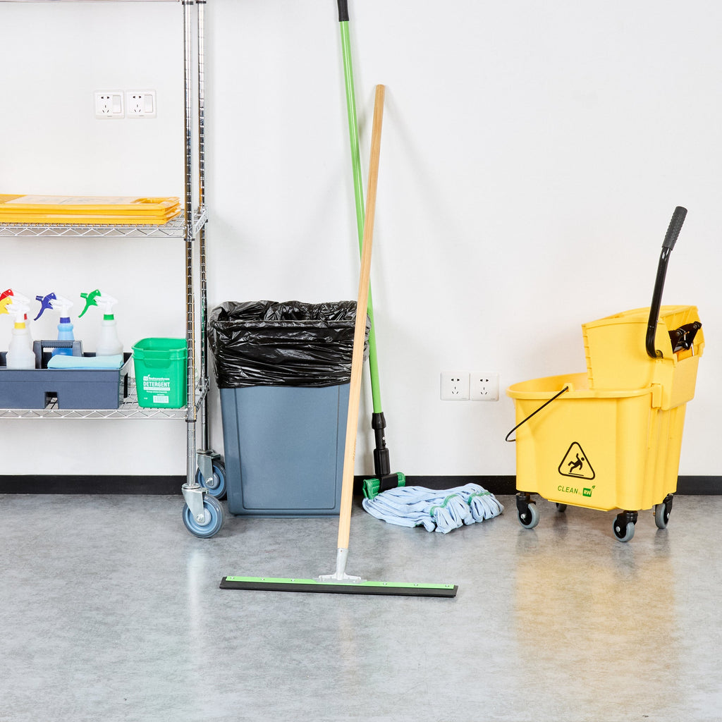 Clean Tek Professional Green Steel Heavy-Duty Floor Squeegee - 24" - 1 count box