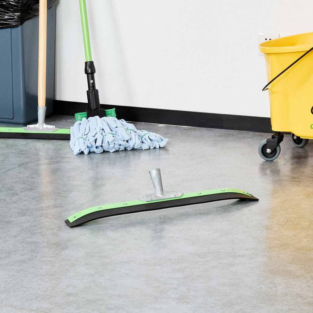 Clean Tek Professional Green Steel Heavy-Duty Floor Squeegee - Curved - 24" - 1 count box
