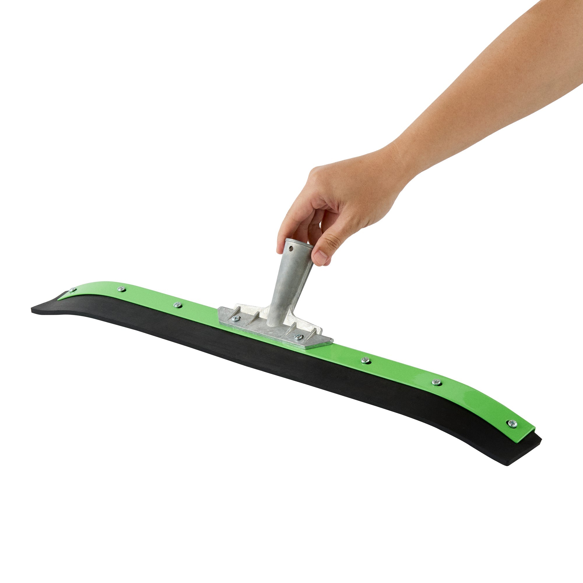 Clean Tek Professional Green Steel Heavy-Duty Floor Squeegee - Curved - 24" - 1 count box