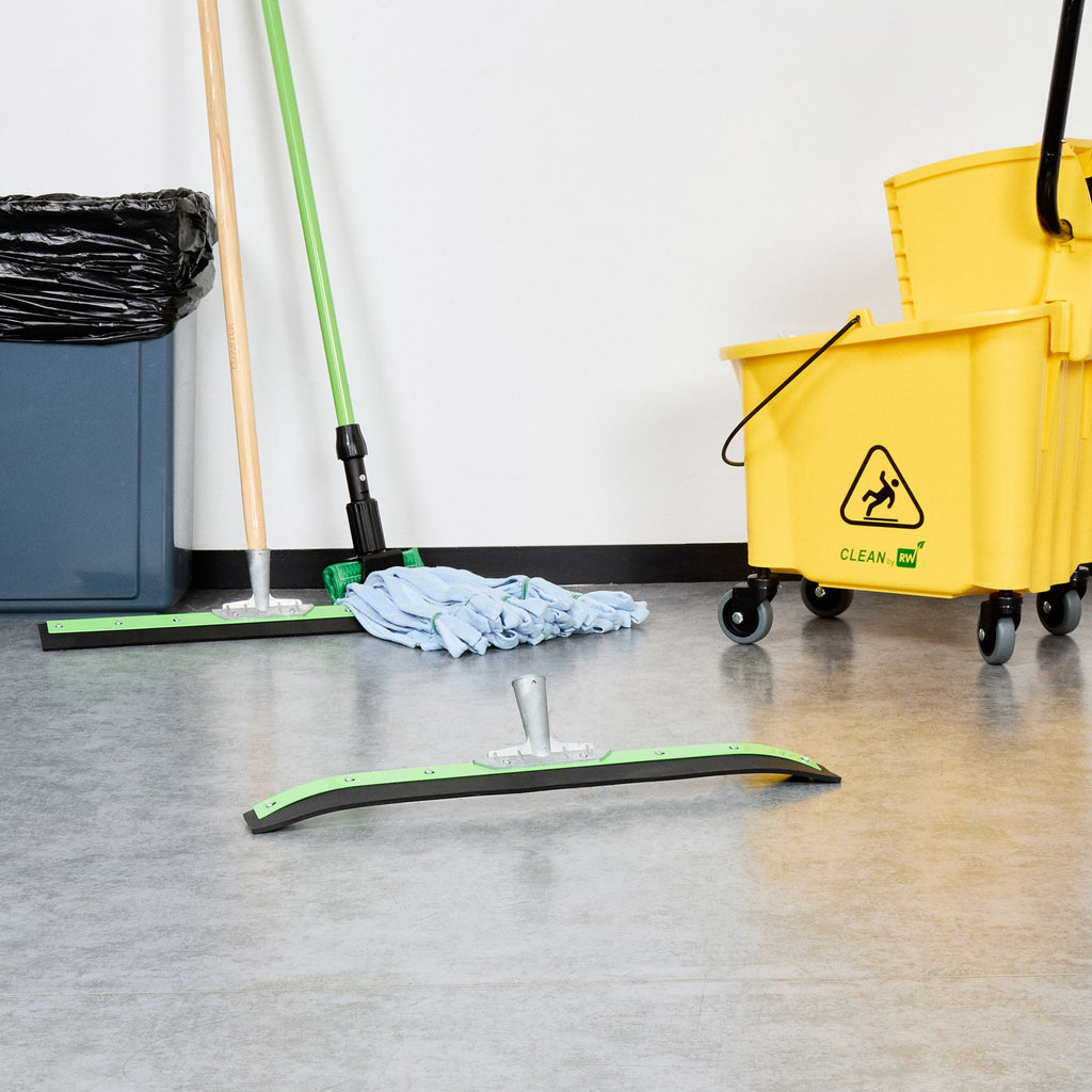Clean Tek Professional Green Steel Heavy-Duty Floor Squeegee - Curved - 24" - 1 count box