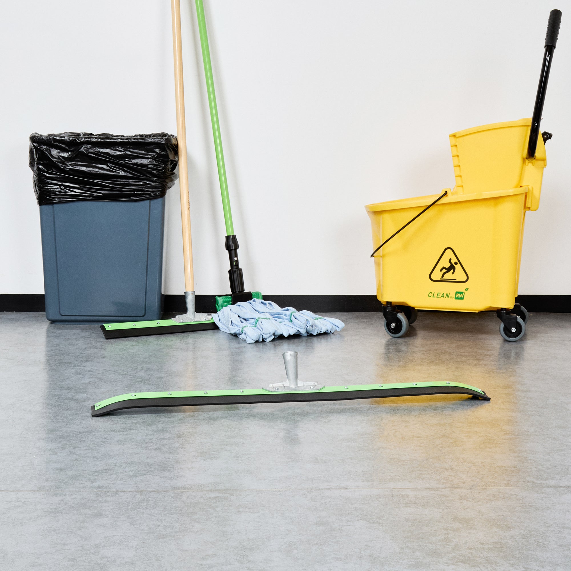 Clean Tek Professional Green Steel Heavy-Duty Floor Squeegee - Curved - 35 3/4" - 1 count box