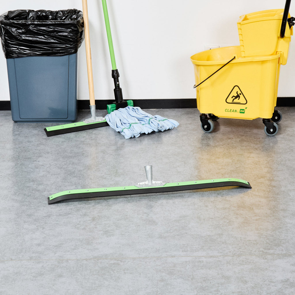 Clean Tek Professional Green Steel Heavy-Duty Floor Squeegee - Curved - 35 3/4" - 1 count box