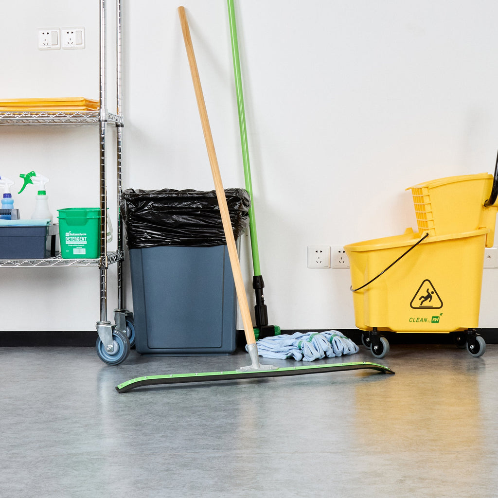 Clean Tek Professional Green Steel Heavy-Duty Floor Squeegee - Curved - 35 3/4" - 1 count box