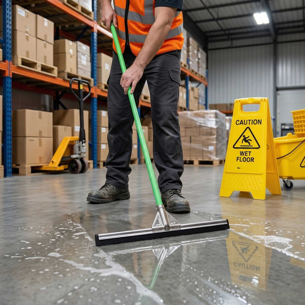 Clean Tek Professional Steel Heavy-Duty Floor Squeegee - Double Rubber - 21 3/4" - 1 count box
