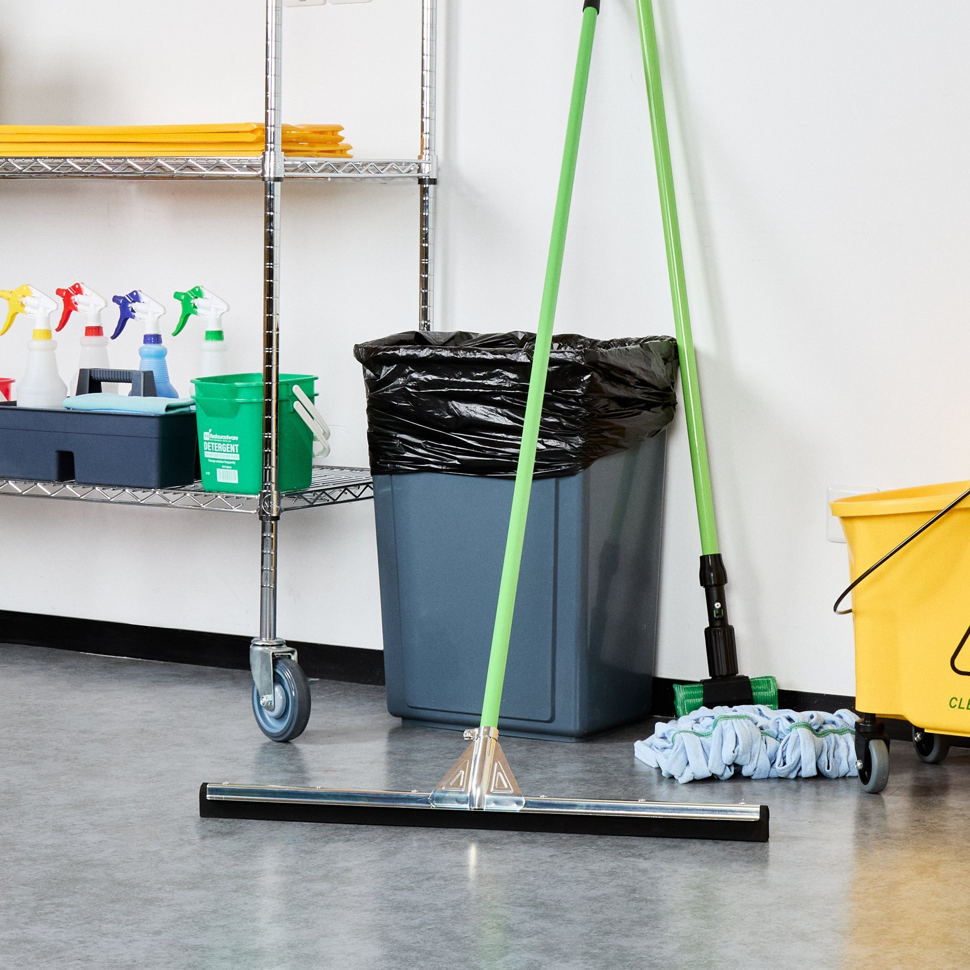 Clean Tek Professional Steel Heavy-Duty Floor Squeegee - Double Rubber - 30" - 1 count box
