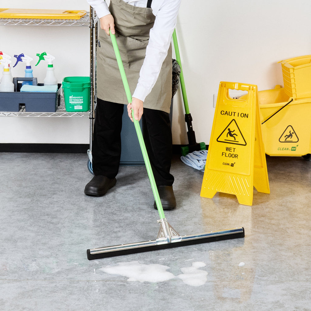 Clean Tek Professional Steel Heavy-Duty Floor Squeegee - Double Rubber - 30" - 1 count box