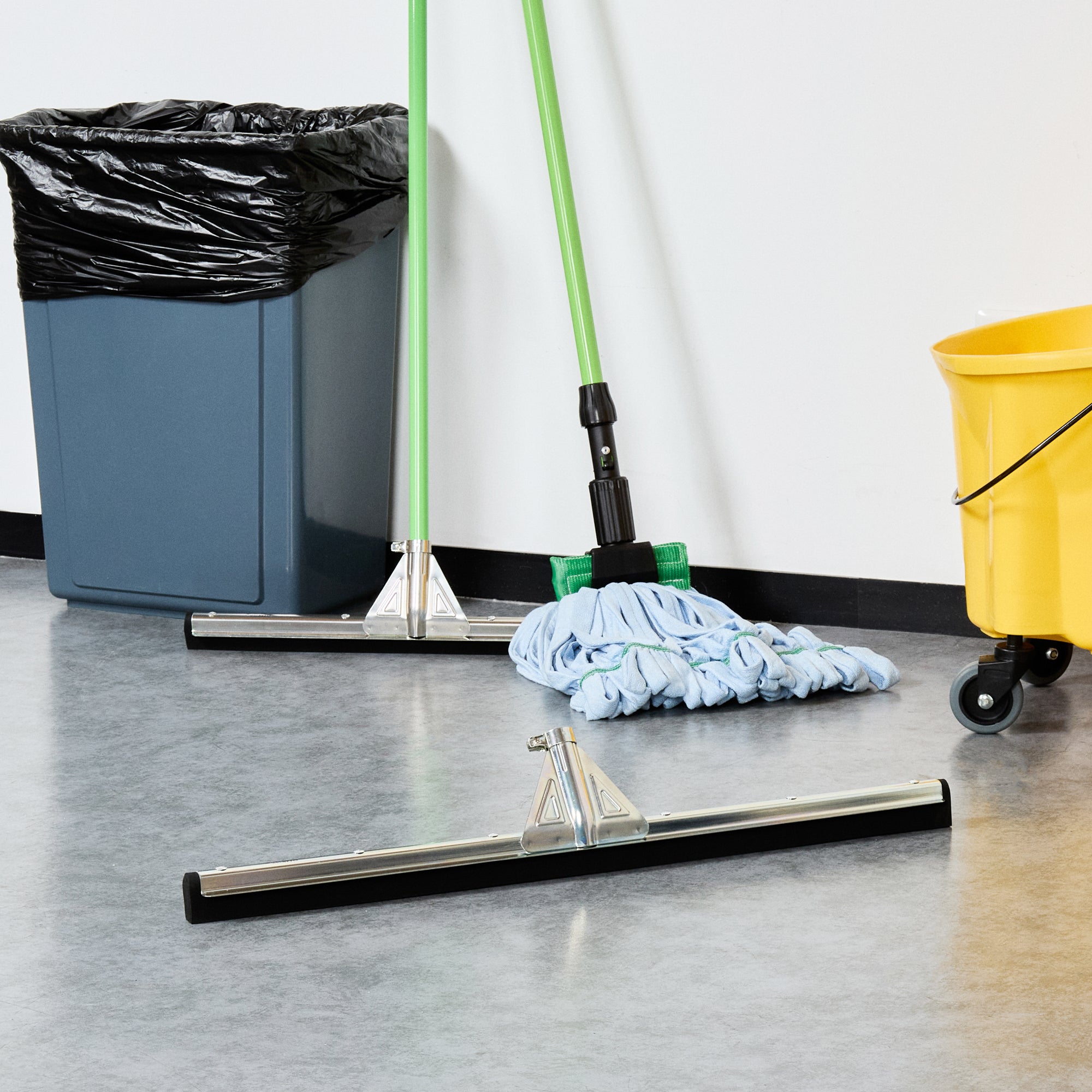 Clean Tek Professional Steel Heavy-Duty Floor Squeegee - Double Rubber - 30" - 1 count box