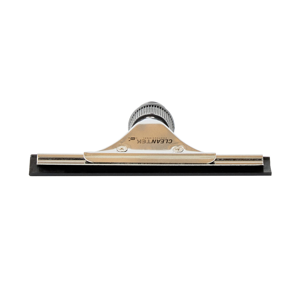 Clean Tek Professional Stainless Steel Window Squeegee - with Black Rubber Grip - 6" - 1 count box