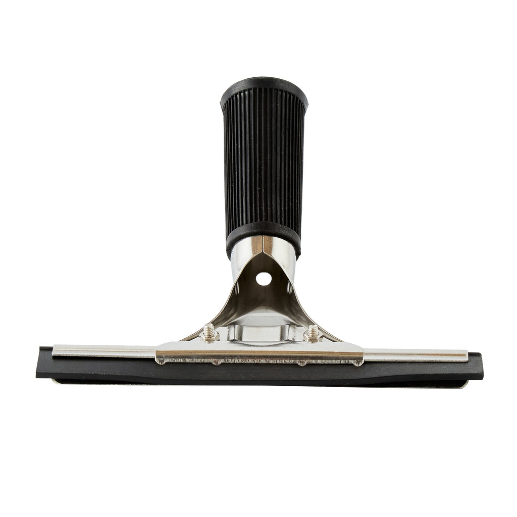 Clean Tek Professional Stainless Steel Window Squeegee - with Black Rubber Grip - 6" - 1 count box