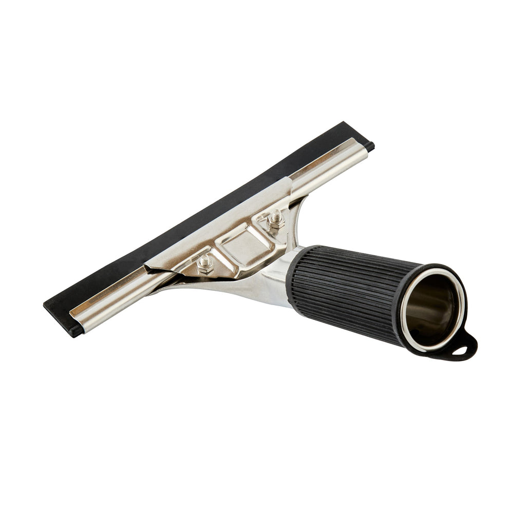 Clean Tek Professional Stainless Steel Window Squeegee - with Black Rubber Grip - 6" - 1 count box