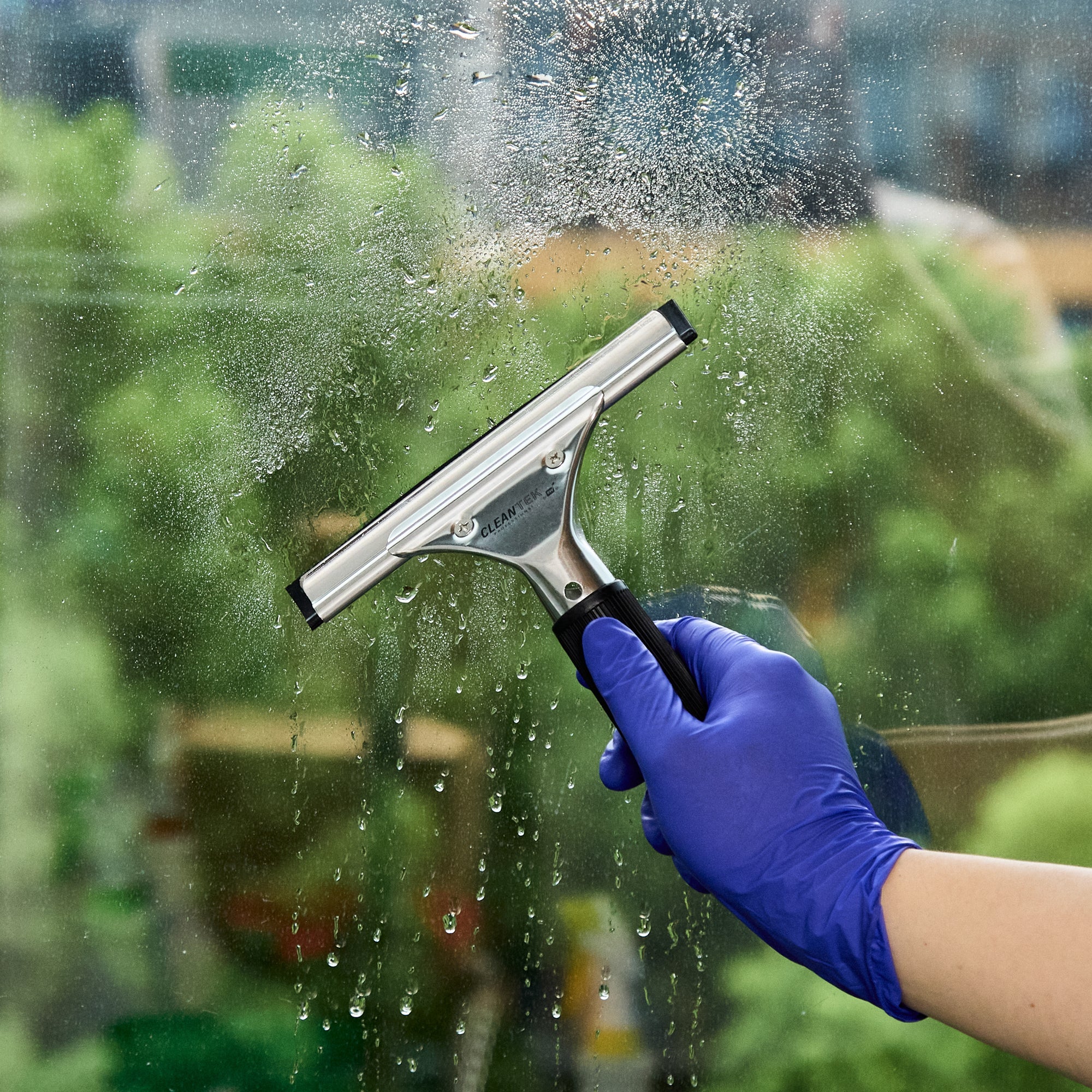 Clean Tek Professional Stainless Steel Window Squeegee - with Black Rubber Grip - 6" - 1 count box