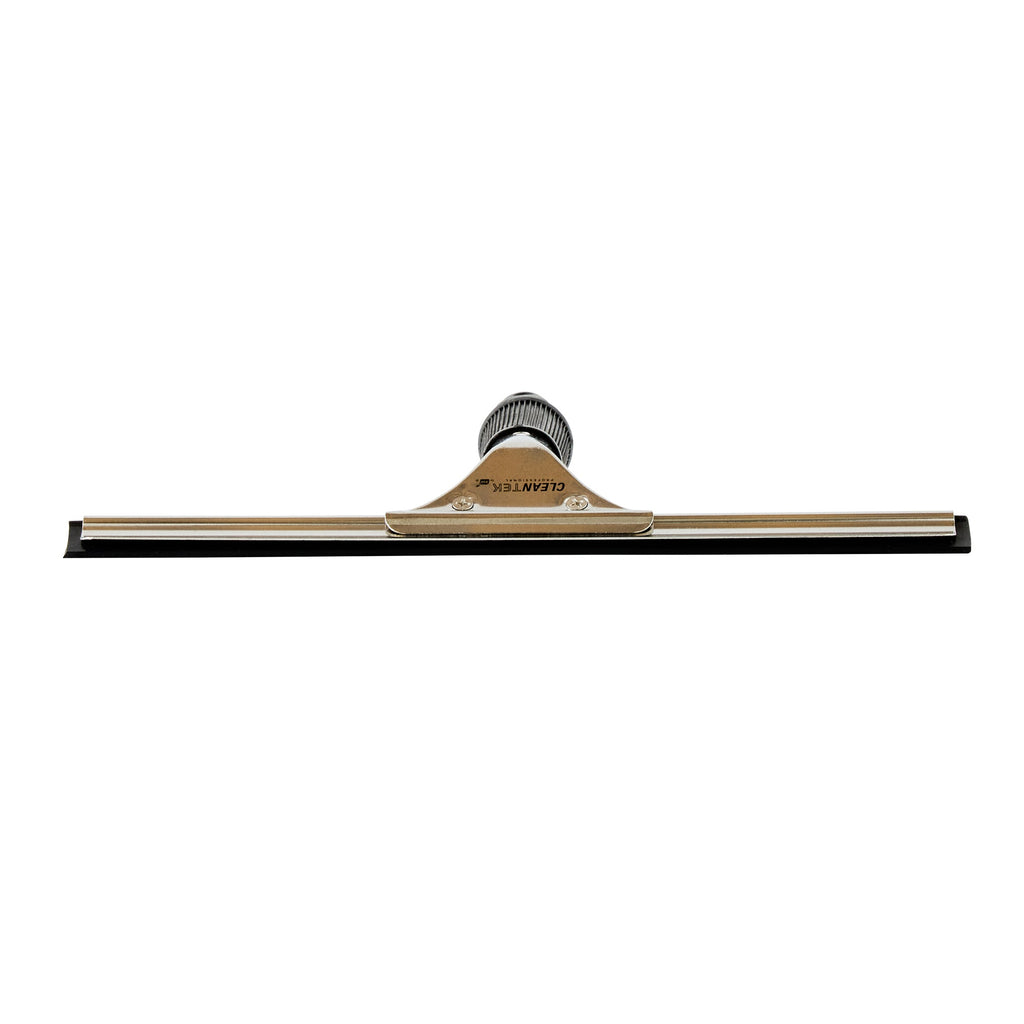 Clean Tek Professional Stainless Steel Window Squeegee - with Black Rubber Grip - 11 3/4" - 1 count box
