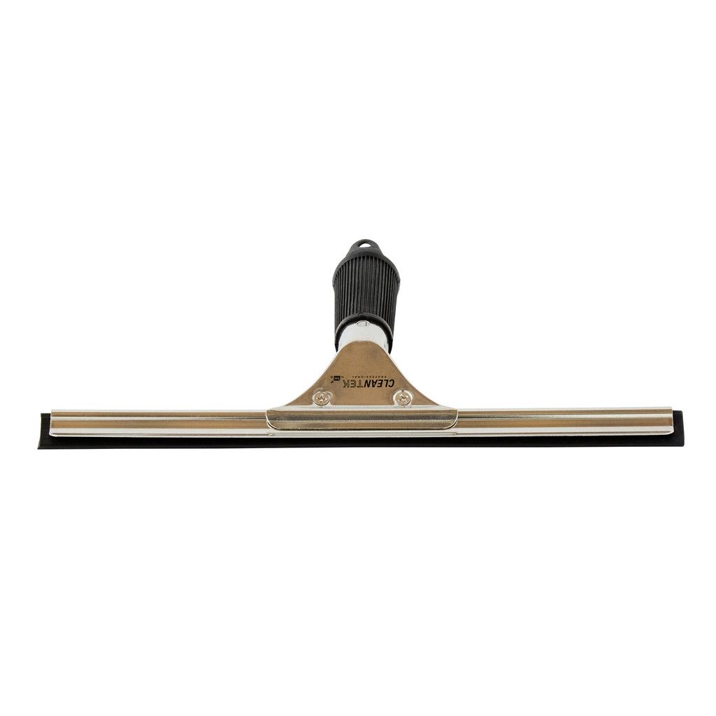 Clean Tek Professional Stainless Steel Window Squeegee - with Black Rubber Grip - 11 3/4" - 1 count box