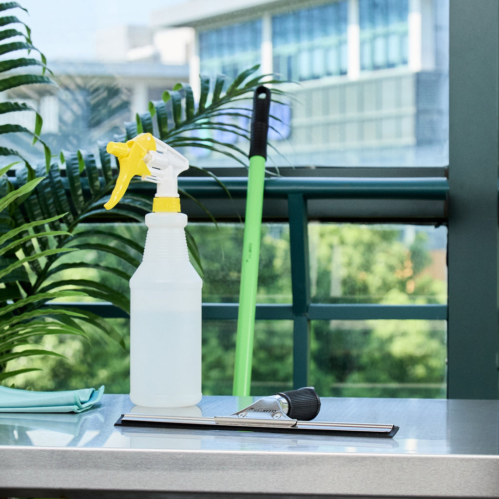 Clean Tek Professional Stainless Steel Window Squeegee - with Black Rubber Grip - 11 3/4" - 1 count box