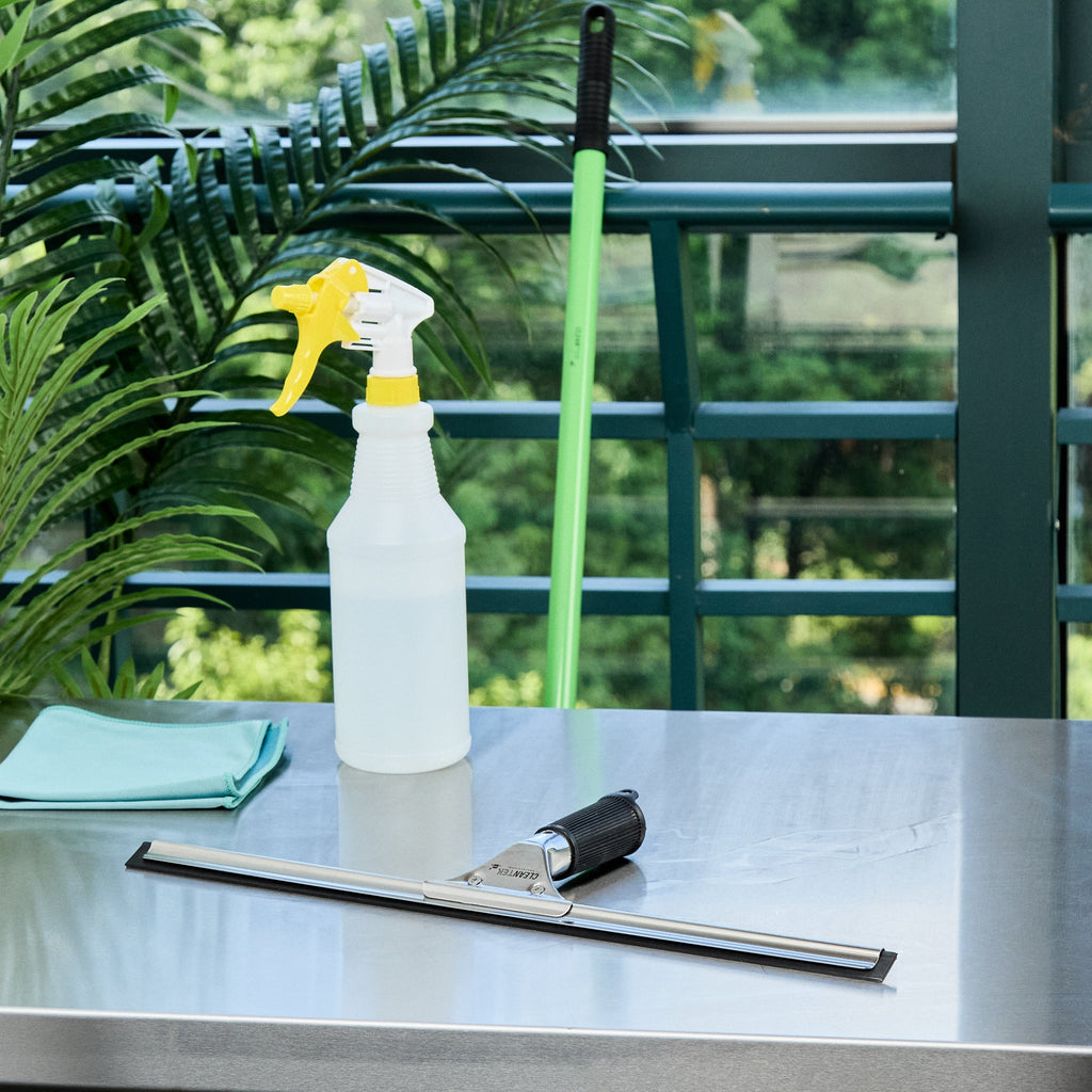 Clean Tek Professional Stainless Steel Window Squeegee - with Black Rubber Grip - 17 3/4" - 1 count box