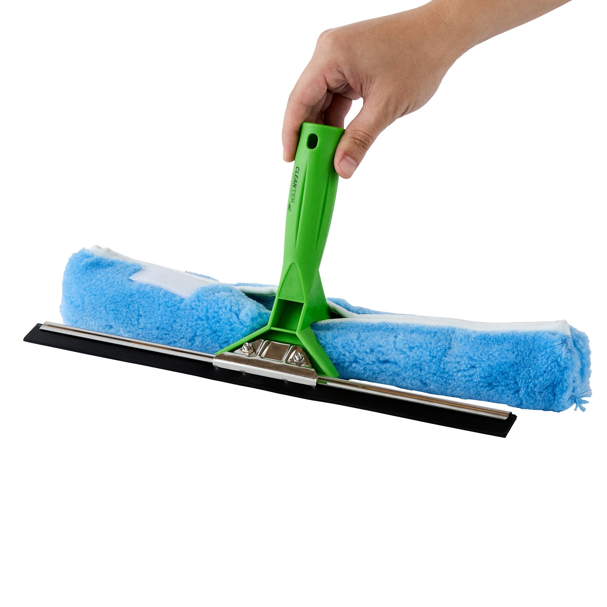 Clean Tek Professional Blue Synthetic Window Squeegee - with Strip Washer Sleeve, T-Bar Handle - 15" - 1 count box