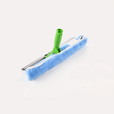 Clean Tek Professional Blue Synthetic Window Squeegee - with Strip Washer Sleeve, T-Bar Handle - 15" - 1 count box