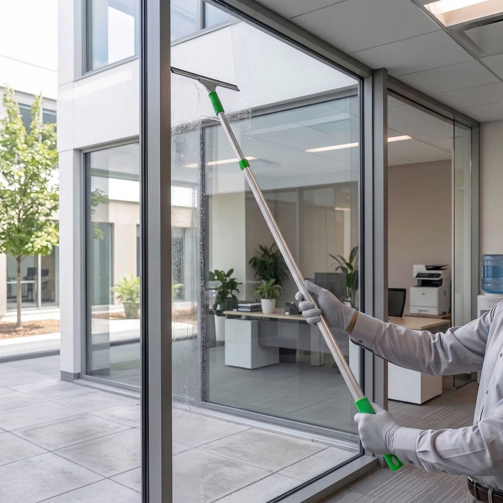 Clean Tek Professional Aluminum 2-Section Telescopic Handle - for Window Strip Washer and Floor Squeegee, Threaded - 51 1/4" - 1 count box