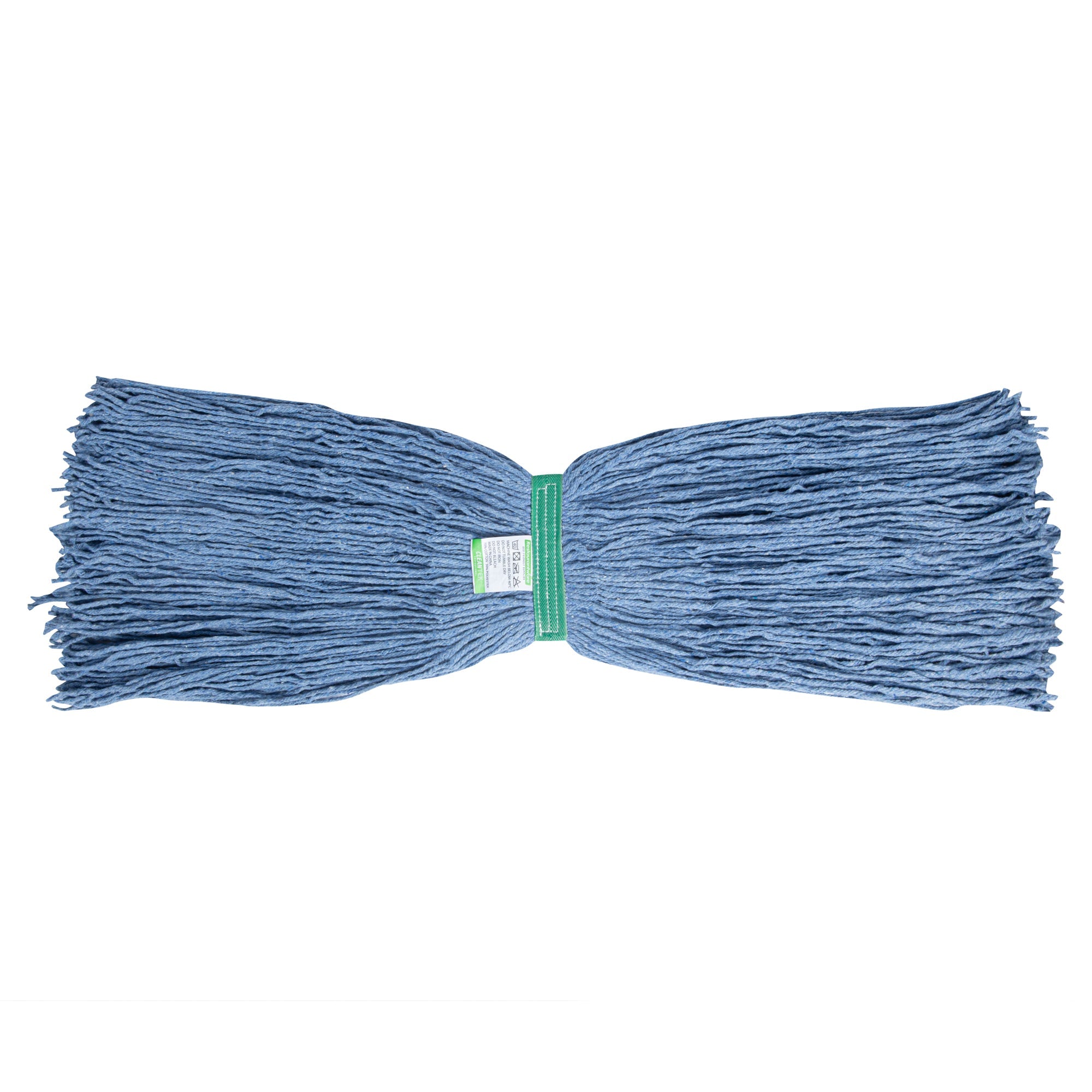 Clean Tek Professional 24 oz Blue Cotton Blend Heavy Duty Wet Mop Head - with 1 1/4" Headband, Cut End - 1 count box