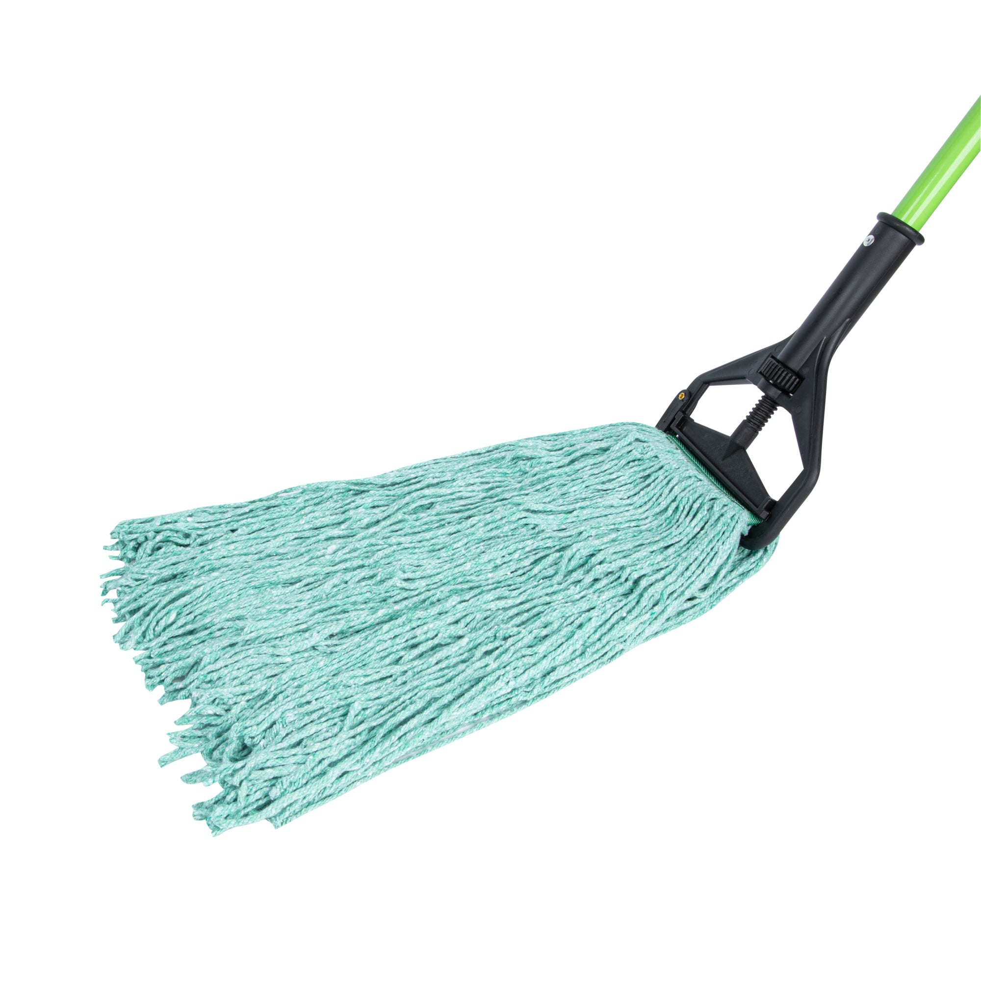 Clean Tek Professional 24 oz Green Cotton Blend Heavy Duty Wet Mop Head - with 1 1/4" Headband, Cut End - 1 count box