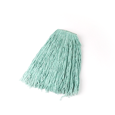 Clean Tek Professional 24 oz Green Cotton Blend Heavy Duty Wet Mop Head - with 1 1/4" Headband, Cut End - 1 count box