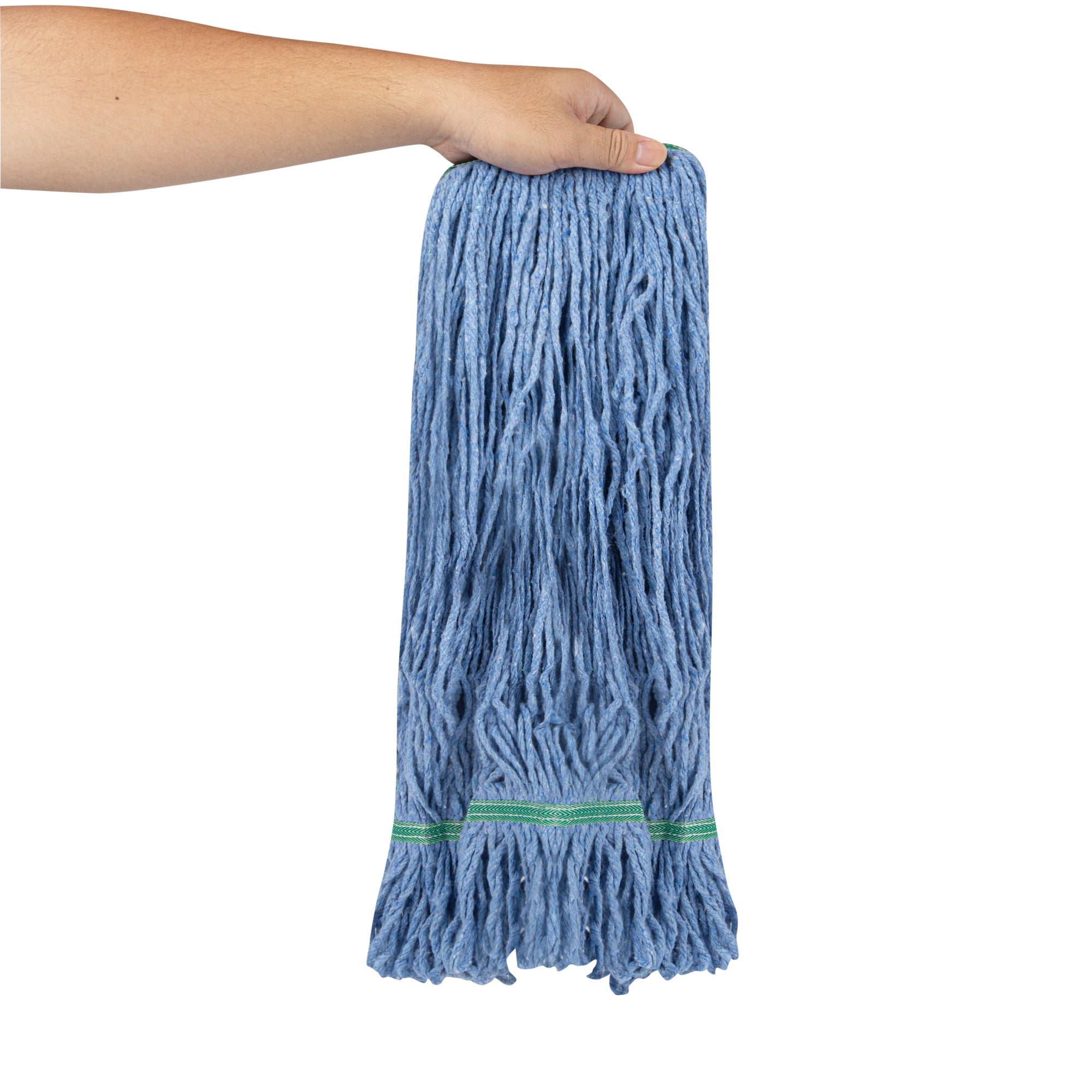 Clean Tek Professional 24 oz Blue Cotton Blend Heavy Duty Wet Mop Head - with 1 1/4" Headband- 1 count box